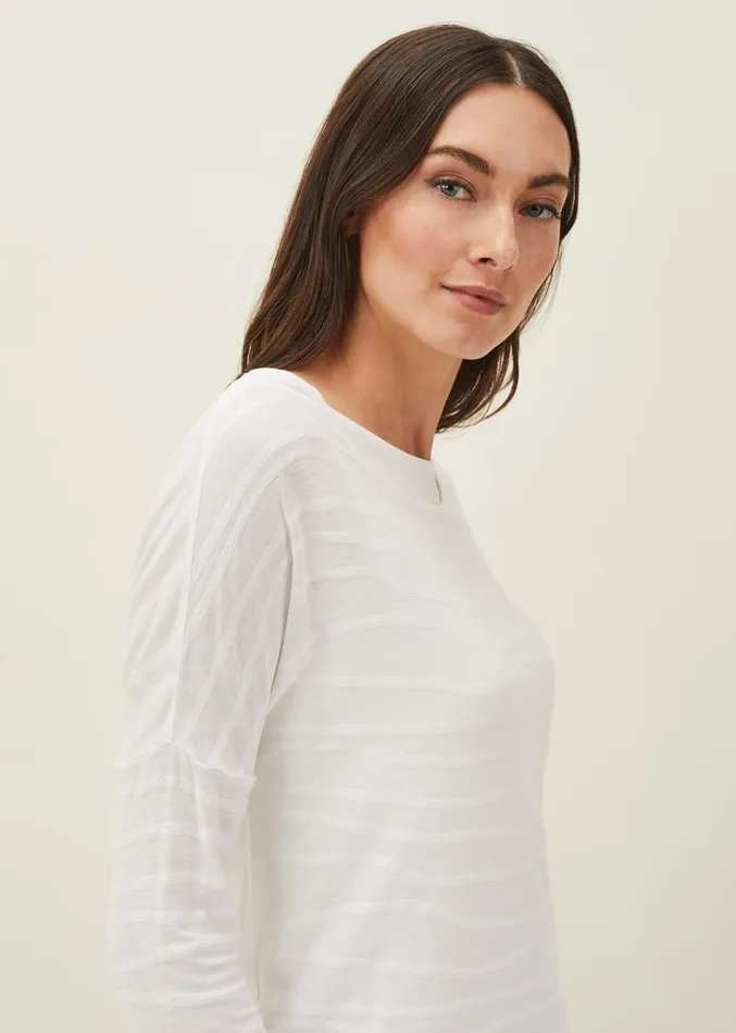 Ellise Textured Wrap Top Ivory Women Phase Eight Tops and TShirts