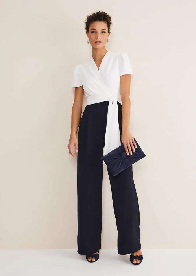 Eloise Wide Leg Jumpsuit Ivorynavy Women Phase Eight Dresses
