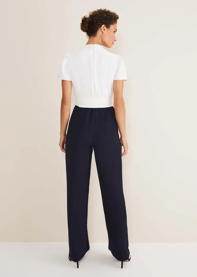 Eloise Wide Leg Jumpsuit Ivorynavy Women Phase Eight Dresses