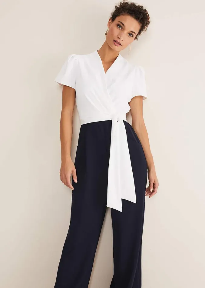 Eloise Wide Leg Jumpsuit Ivorynavy Women Phase Eight Dresses