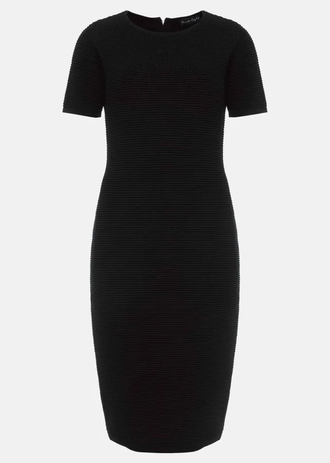 Elsa Ribbed Short Sleeve TShirt Dress Black Women Phase Eight Dresses