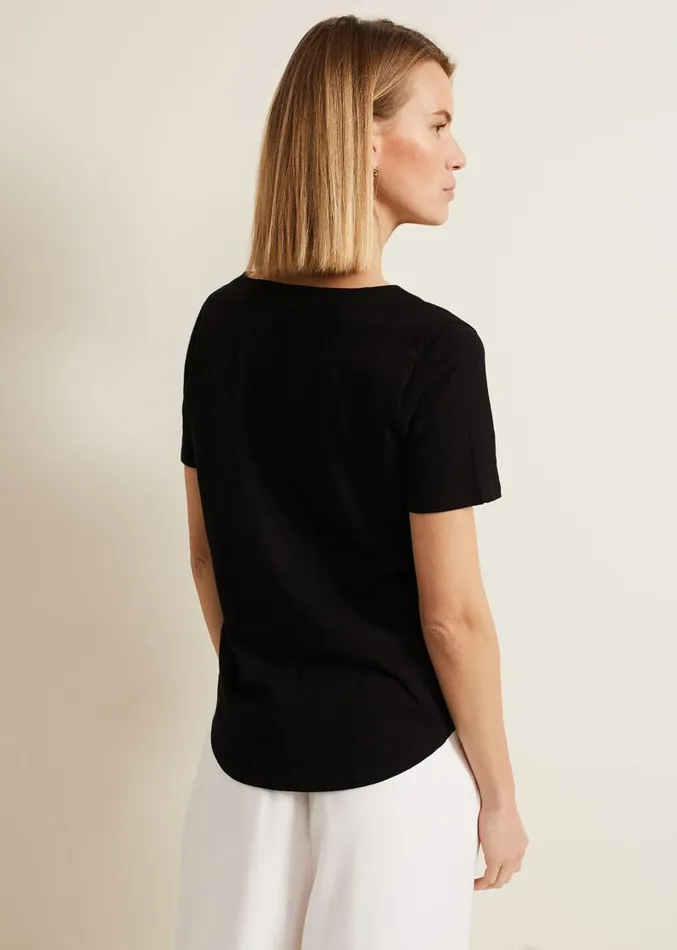 Elspeth V Neck Top Black Women Phase Eight Tops and TShirts
