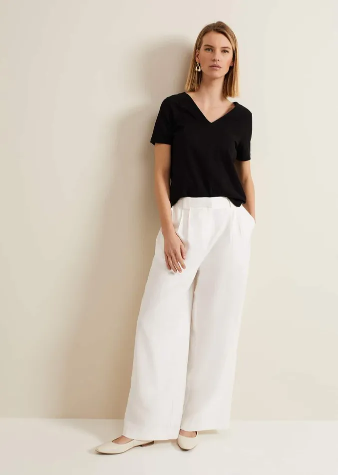 Elspeth V Neck Top Black Women Phase Eight Tops and TShirts