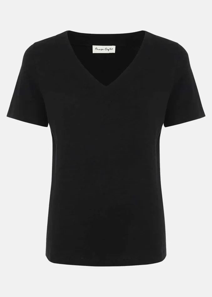 Elspeth V Neck Top Black Women Phase Eight Tops and TShirts