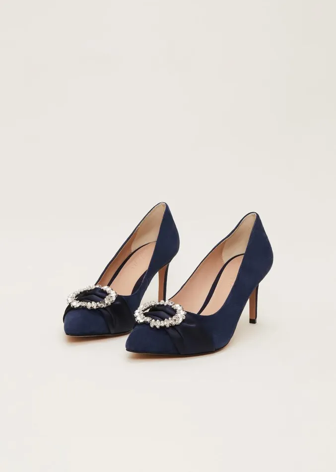 Embellished Court Shoe Navy Women Phase Eight Occasion Shoes