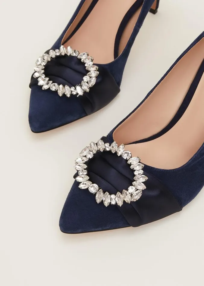 Embellished Court Shoe Navy Women Phase Eight Occasion Shoes