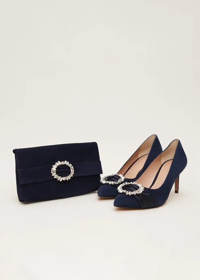 Embellished Court Shoe Navy Women Phase Eight Occasion Shoes