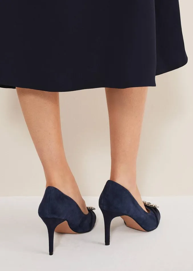 Embellished Court Shoe Navy Women Phase Eight Occasion Shoes