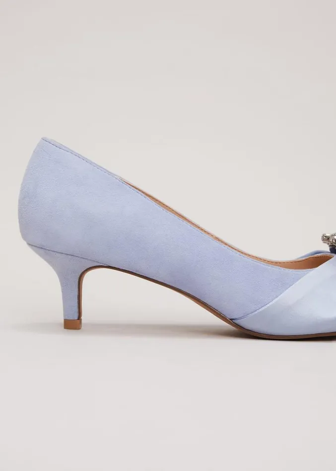 Embellished Kitten Heel Shoes Pale Blue Women Phase Eight Occasion Shoes