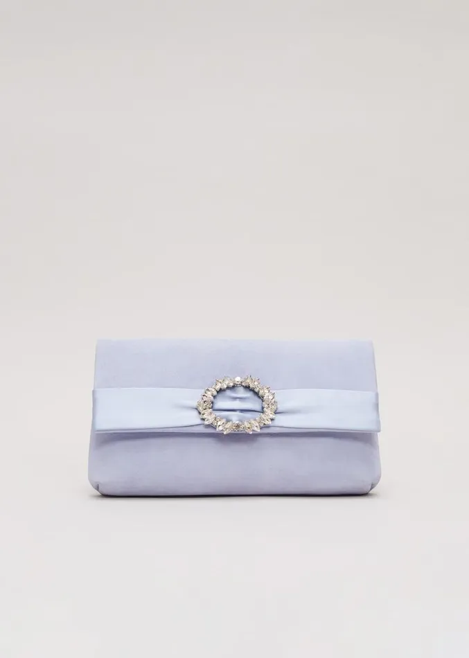 Embellished Slim Clutch Bag Pale Blue Women Phase Eight Bags and Clutches