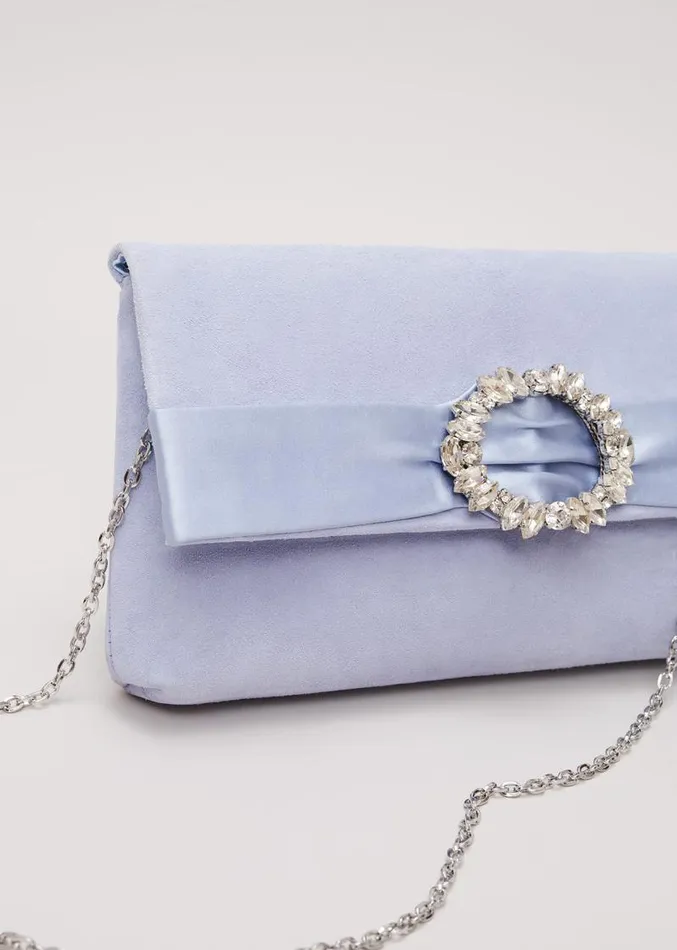 Embellished Slim Clutch Bag Pale Blue Women Phase Eight Bags and Clutches
