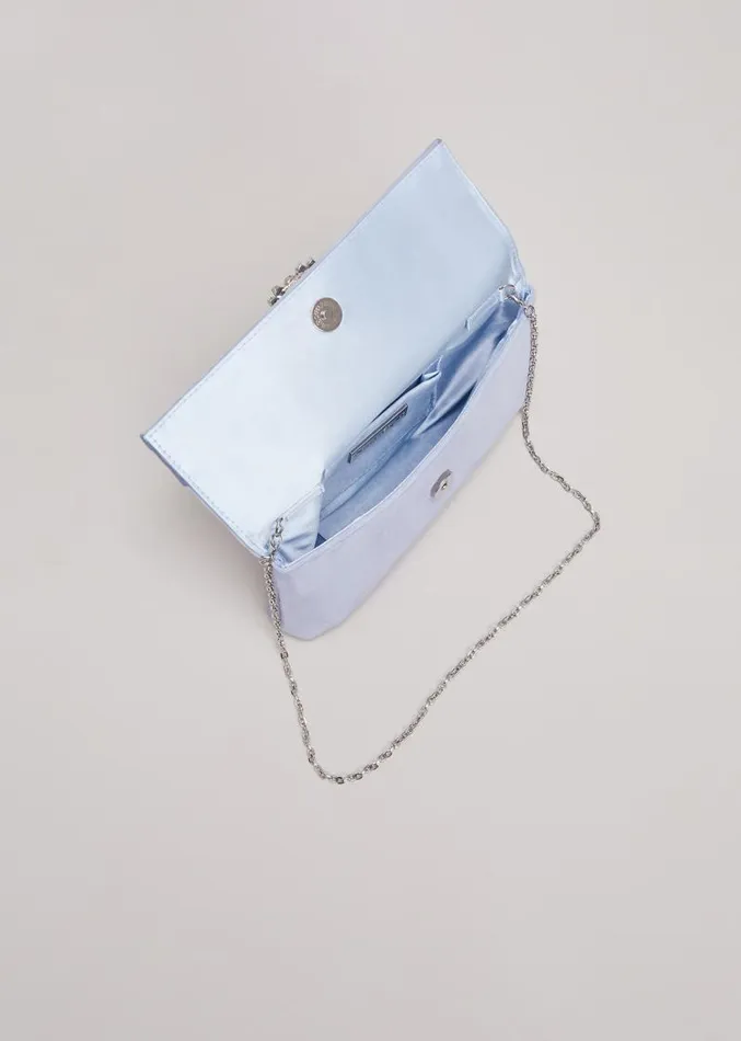 Embellished Slim Clutch Bag Pale Blue Women Phase Eight Bags and Clutches