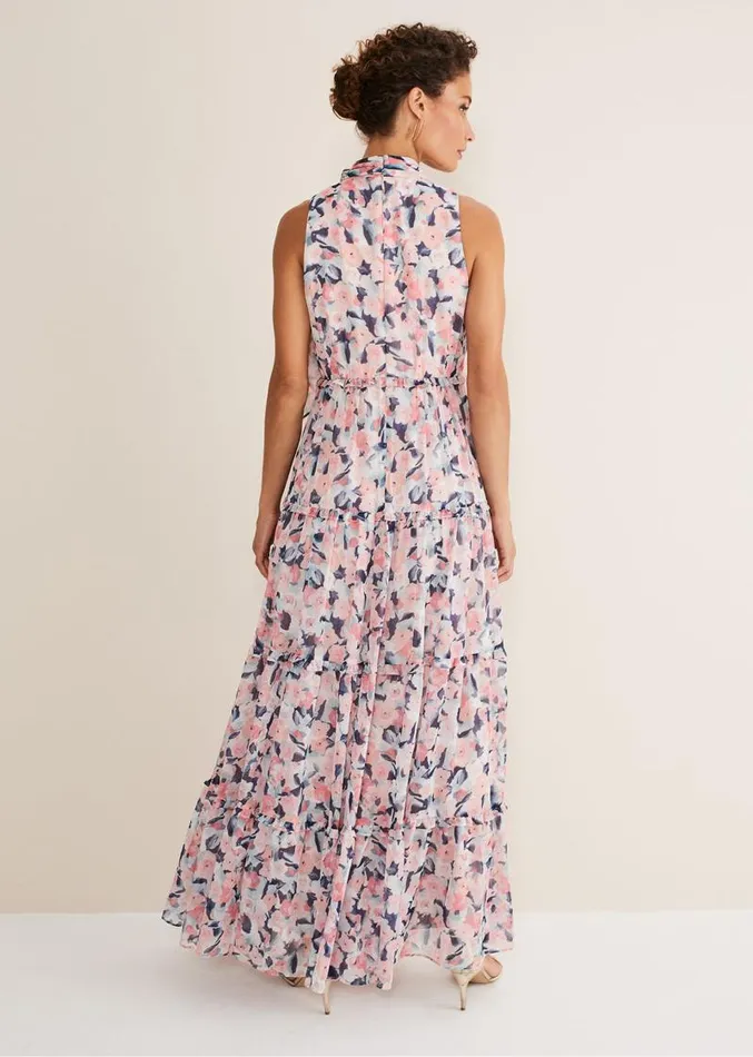 Esme Floral High Neck Maxi Dress Multicoloured Women Phase Eight Dresses