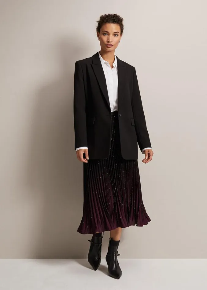 Estella Ombre Pleated Midi Skirt Blackmulti Women Phase Eight Skirts