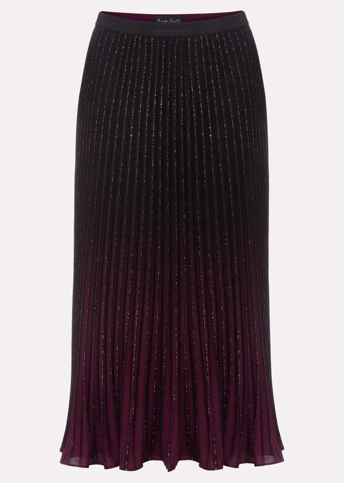 Estella Ombre Pleated Midi Skirt Blackmulti Women Phase Eight Skirts