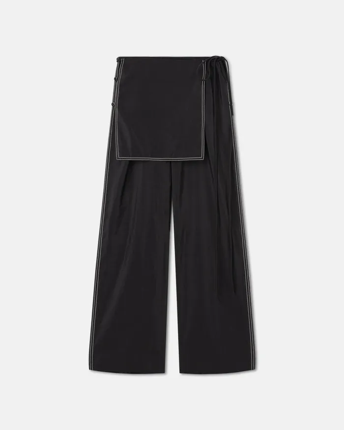 Evea Glass Poplin Pants Black Women Nanushka Bottoms