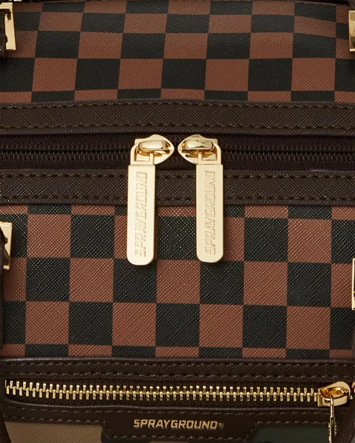 EXTERIOR GOLD ZIP POCKET SHARKS IN PARIS MINI DUFFLE Bags SPRAYGROUND