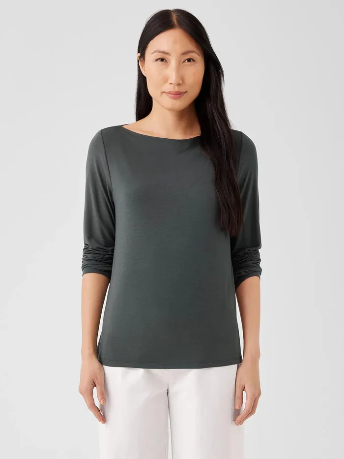 Fine Jersey Cowl Neck Top Grove Women Eileen Fisher Tops and Tees