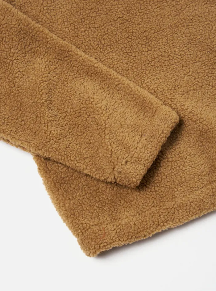 Fleece Men Universal Works Universal Works Ramsay Quarter Zip In Sand Mountain Fleece