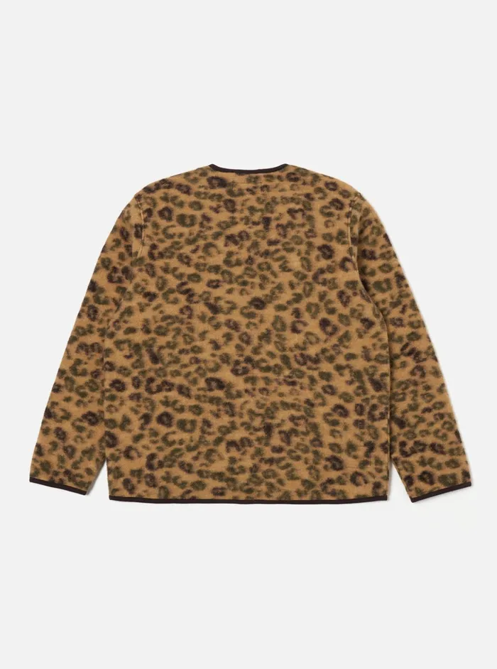 Fleece Men Universal Works Universal Works Zip Liner Jacket In Camo Leopard Fleece