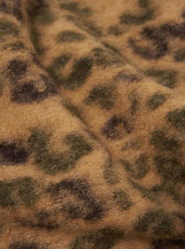 Fleece Men Universal Works Universal Works Zip Liner Jacket In Camo Leopard Fleece