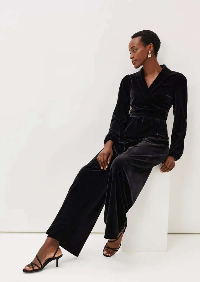 Florentine Velvet CoOrd Trousers Black Women Phase Eight Trousers