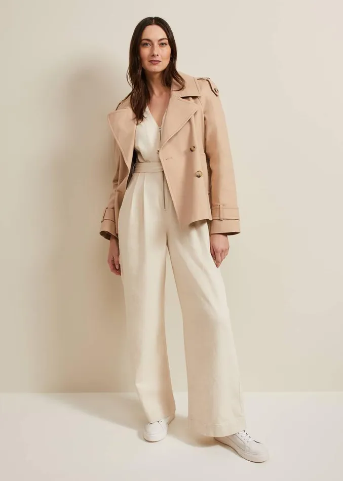 Florisa Denim Jumpsuit Cream Women Phase Eight Jumpsuits