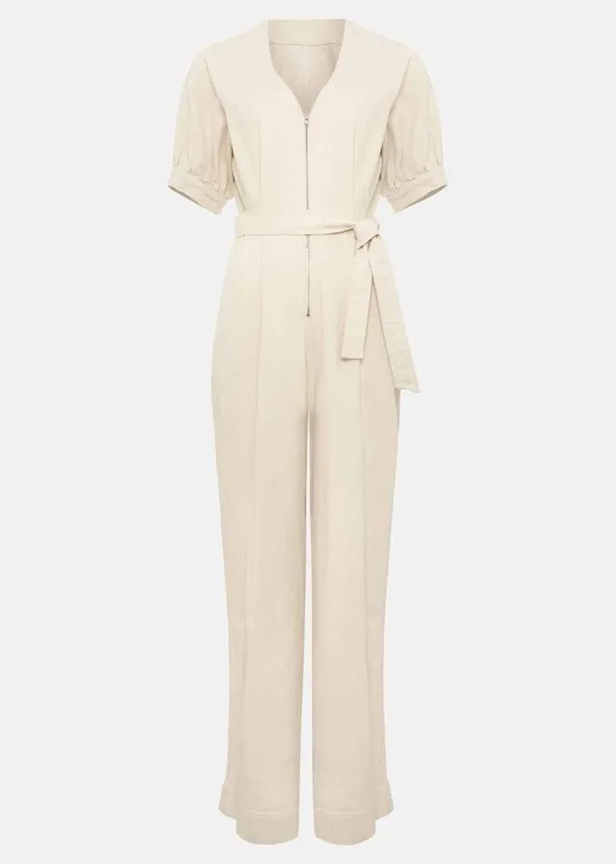 Florisa Denim Jumpsuit Cream Women Phase Eight Jumpsuits