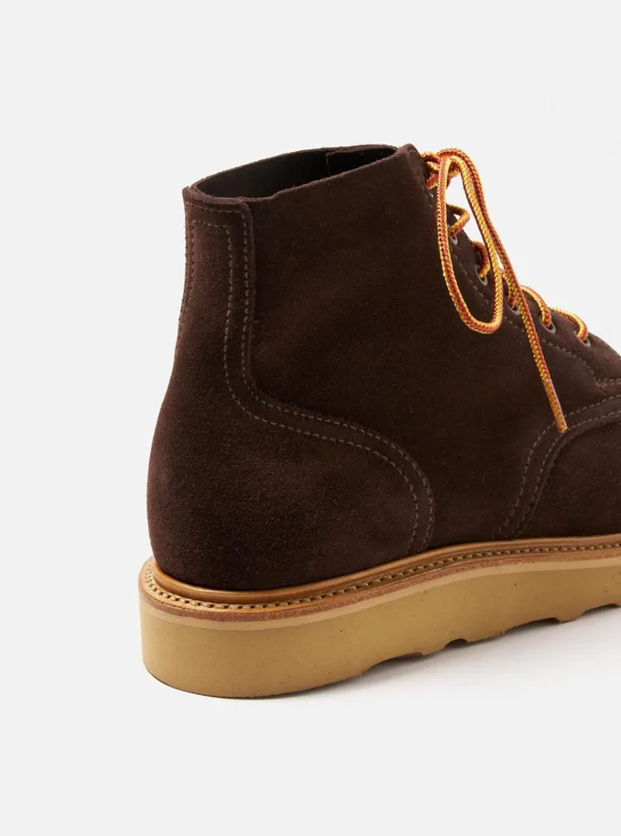 Footwear Men Universal Works Universal Works X Sanders Wilson Derby Boot In Mocha Reverse Suede