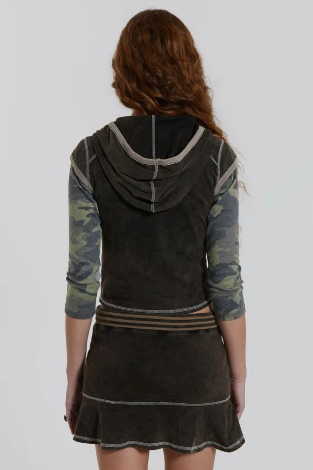 Freya Acid Wash Cap Sleeve Top Brown Women Jaded London Long Sleeve Tops Freya Acid Wash Cap Sleeve Top Brown Women Jaded London Long Sleeve Tops