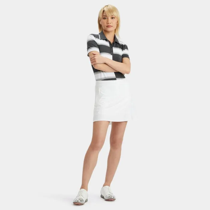 GFORE OFFSET GRADIENT STRIPE TECH POLO Charcoal Heather Grey Women Polos