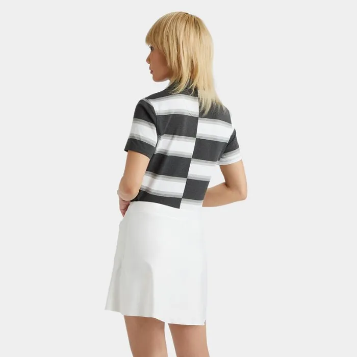 GFORE OFFSET GRADIENT STRIPE TECH POLO Charcoal Heather Grey Women Polos