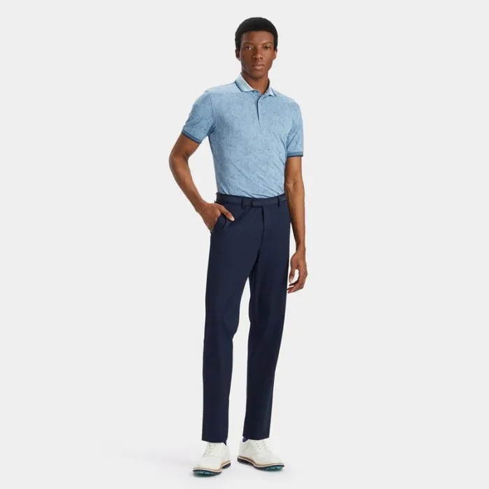 GFORE OUTLINE IRIS BANDED SLEEVE TECH PIQU POLO Drizzle Men Polos and Shirts