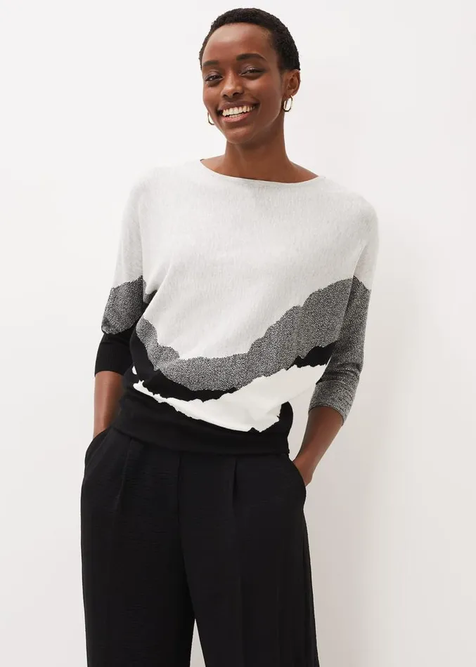 Gee Melange Knit Jumper Grey Marl Women Phase Eight Knitwear