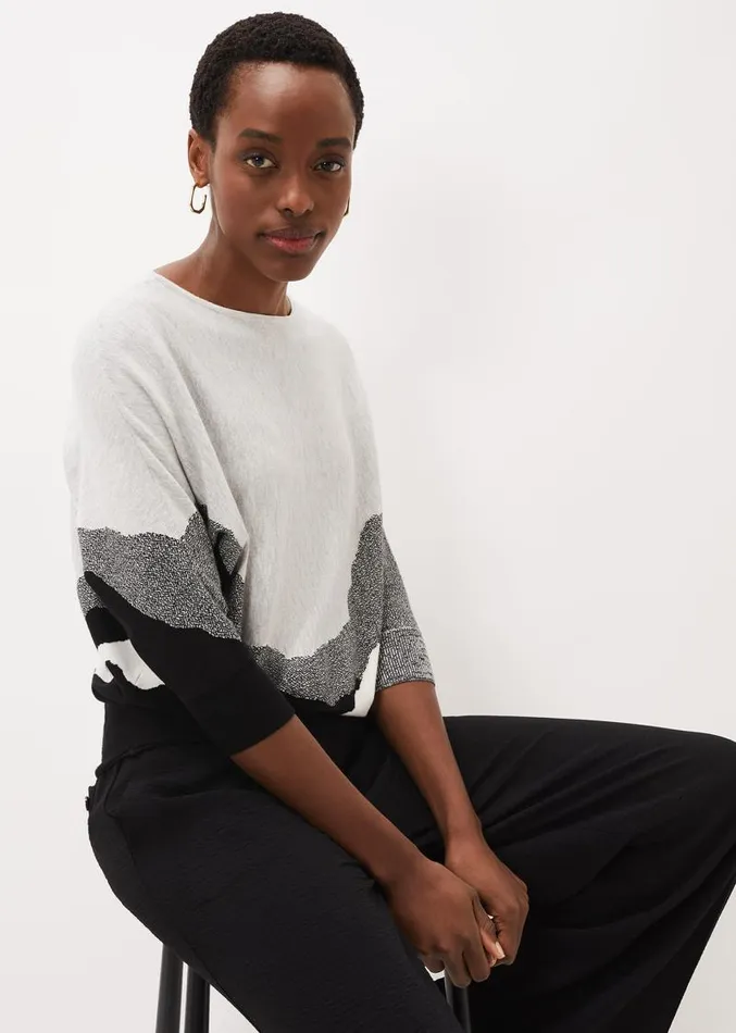 Gee Melange Knit Jumper Grey Marl Women Phase Eight Knitwear
