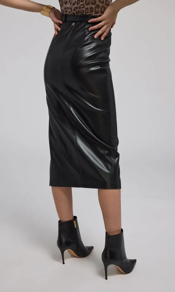Generation Love Clothing Skirts Kiva Vegan Leather Midi Skirt Black 8211 Women