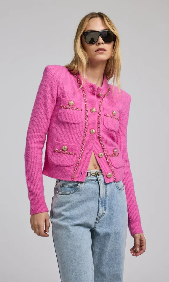 Generation Love Clothing Sweaters and Sweatshirts Selma Chain Cardigan Pink 8211 Women