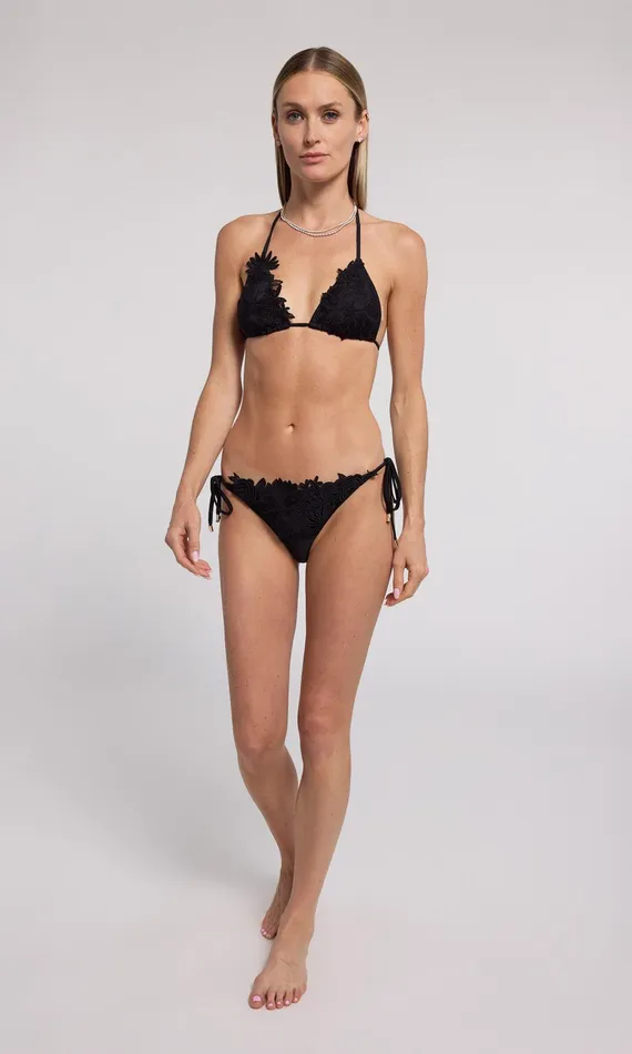 Generation Love Clothing Swimwear Lucy Lace Combo Triangle Bikini Bottom Black 8211 Women