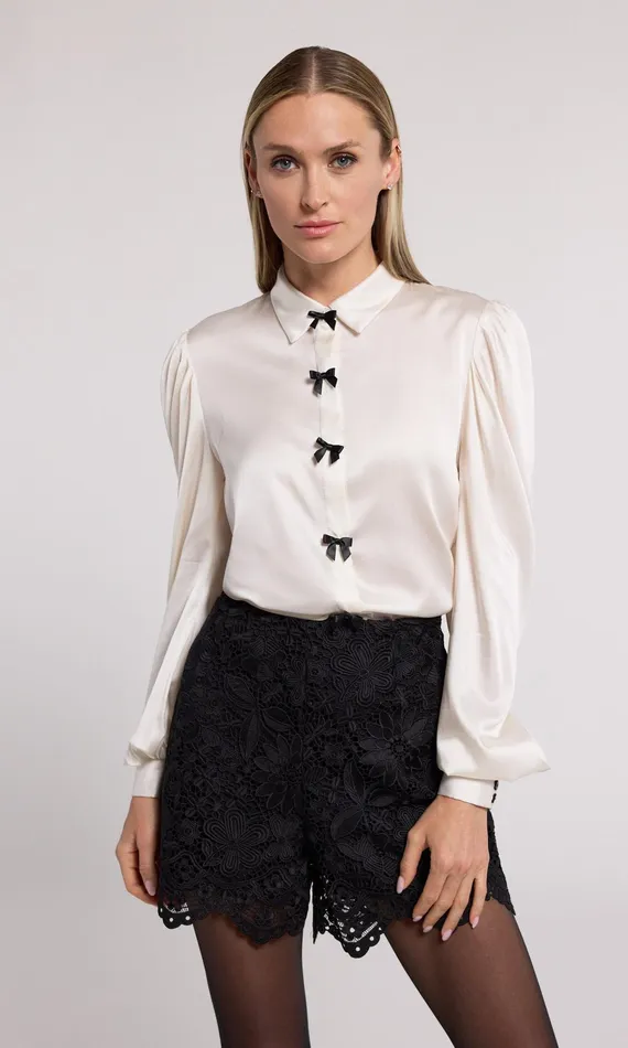 Generation Love Clothing Tops Arly Bow Blouse Whiteblack 8211 Women
