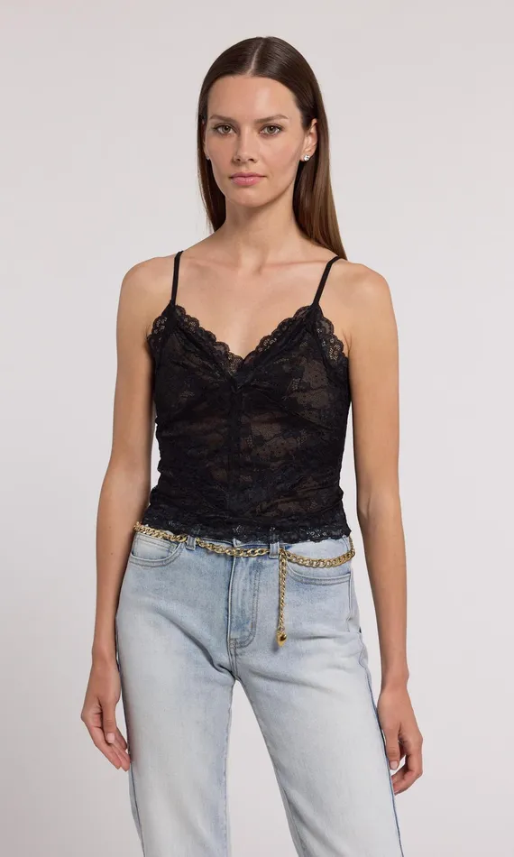 Generation Love Clothing Tops Odilla Lace Cami Black Beige 8211 Women