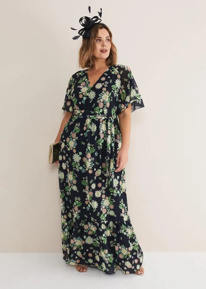 Georgie Floral Tiered Maxi Dress Navymulti Women Phase Eight Dresses