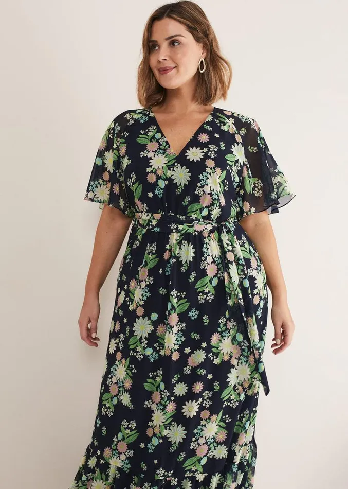 Georgie Floral Tiered Maxi Dress Navymulti Women Phase Eight Dresses