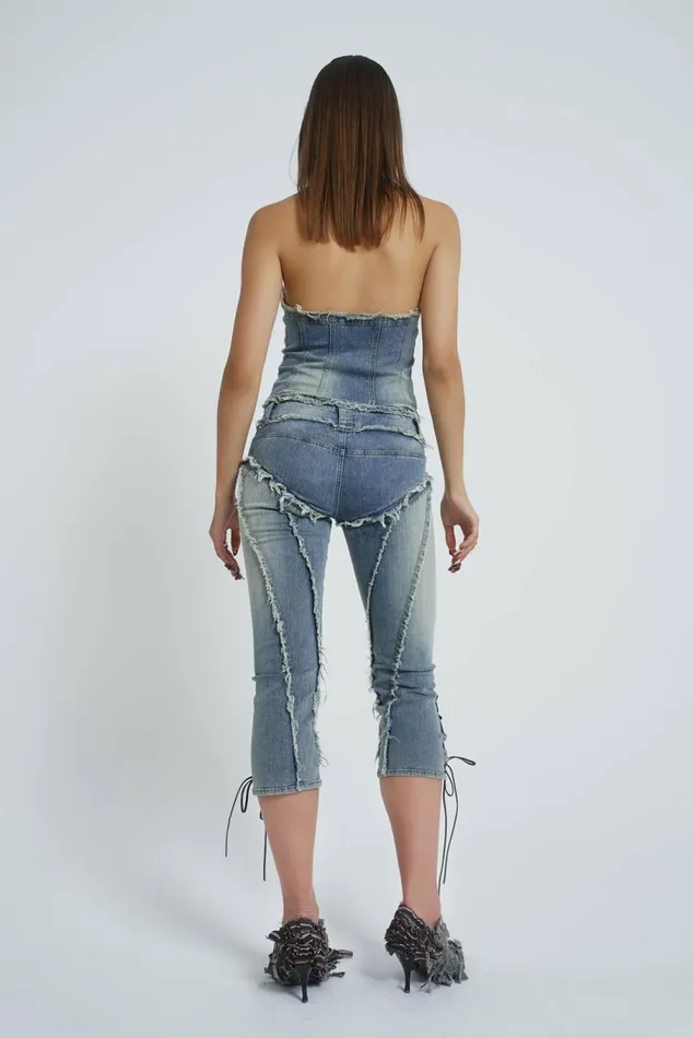 Get Riding 5 In 1 Detachable Denim Jumpsuit Blue Women Jaded London Corsets
