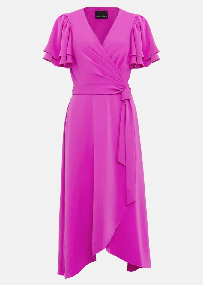 Gian Magenta Wrap Midi Dress Magenta Women Phase Eight Dresses