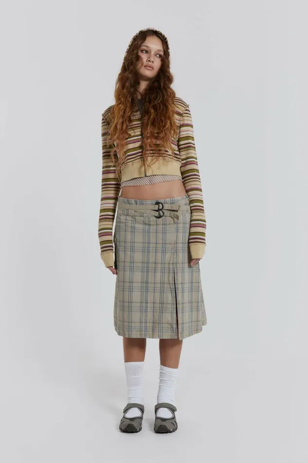 Giselle Check Cargo Midi Skirt Multi Women Jaded London Skirts