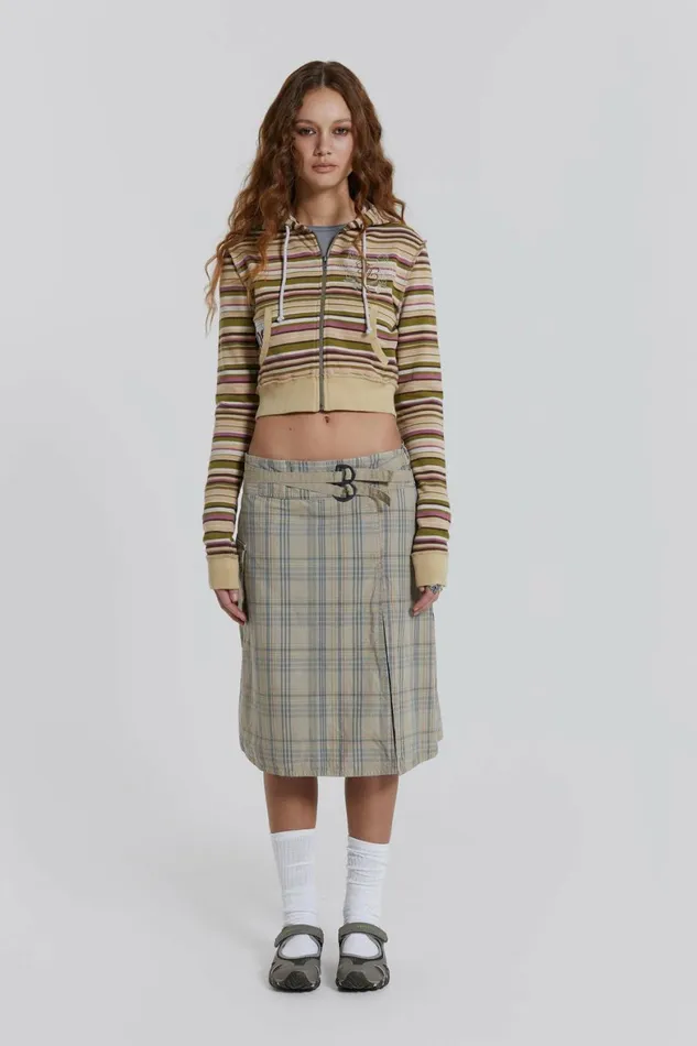 Giselle Check Cargo Midi Skirt Multi Women Jaded London Skirts