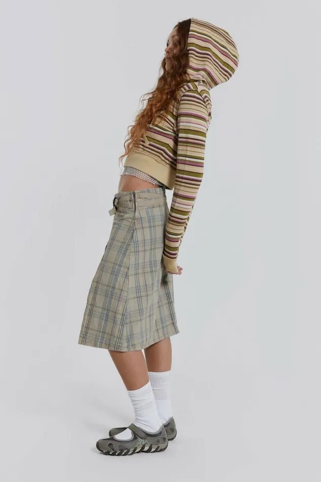 Giselle Check Cargo Midi Skirt Multi Women Jaded London Skirts
