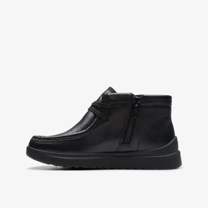 Goal Wally Kid Black Leather Kids Clarks Boots