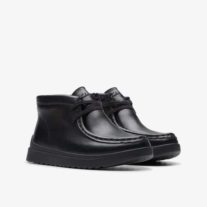 Goal Wally Kid Black Leather Kids Clarks Boots
