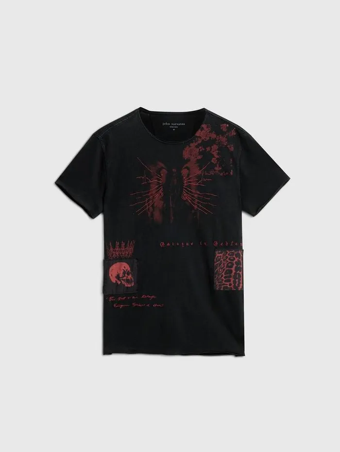 Graphic Tees Men John Varvatos PATCH TEE Black